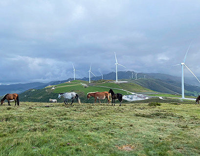 Parque eólico terrestre en Asturias