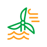 Offshore wind icon.