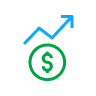 Icono subida dólar