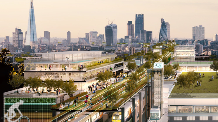 SkyCyle is the bet of the London city for airborne cycling lanes.